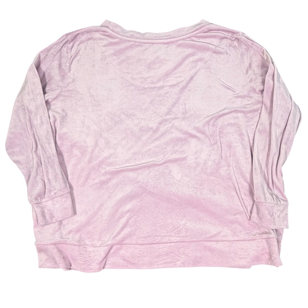 Juicy Couture Velour Sweatshirt Womens 1X Pink Rhinestone Logo Top - Picture 12 of 16